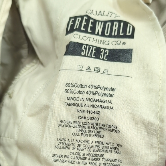NWT Freeworld Chino Flat Front Casual Shorts with Relaxed Fit. Size 32 - Picture 5 of 5